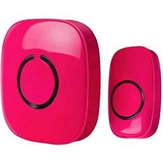 SadoTech Wireless Doorbell for Home 1 Push-Button Ringer & 1 Chime Receiver Pink Red