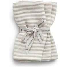 Hvite Vaskekluter Garbo&Friends Stripe Anjou Burp Cloths Muslin 40x40 Cm 3-pack Children's blankets Organic Cotton Beige GF2130225-5400-341GL