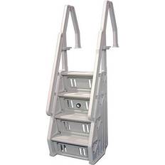 Vinyl Works in Deluxe 32" Adjustable in-Step Above Ground Pool Ladder, Taupe