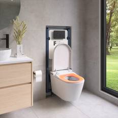 Smart toilet Aqueous In-Wall Smart toilet Combo Set Toilet Bowl With Bidet seat, Tank And Carrier System 2 x 4 Studs Chrome Push Buttons Included