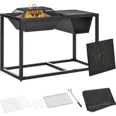 OutSunny Fire Pits & Fire Baskets OutSunny 4-in-1 Fire Pit, BBQ