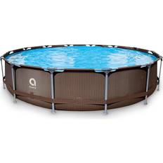 Above ground swimming pools JLeisure Avenli 15 ft. x 33 in. Steel LamTech Above Ground Swimming Pool, Brown