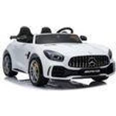 Elektrische Kinderfahrzeuge ES-Toys Kinder Elektroauto Mercedes GT R AMG, Zweisitzer, EVA-Reifen, 2x 35W weiss