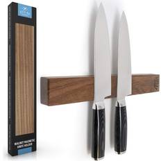 Zulay Kitchen 11.75" Seamless Walnut Magnetic Knife Holder