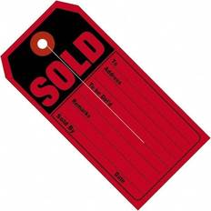 Office Depot Photo Paper Office Depot Brand Retail Tags, "SOLD", 4 2 Recycled, Black/Red, Case Of 500