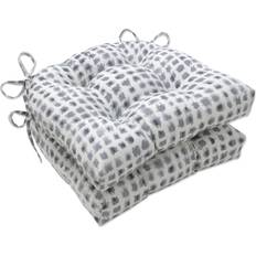 Pillow Perfect 2pk Outdoor/Indoor Reversible Pad Chair Cushions Gray, White