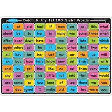 Ashley Smart Poly Learning Mat 12 x 17 Double-Sided Sight Words 1st & 2nd 100