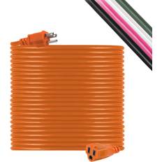GE 100 ft. 3-Wire 16-Gauge Grounded Indoor/Outdoor Extension Cord, Orange 100 ft