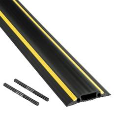 Cable Conduits D-Line Medium-duty Floor Cable Cover, 3.25 X 0.5 X 6 Ft, Black With Yellow Stripe DLNFC83H Black
