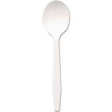 Disposable Flatware Dixie Plastic Cutlery, Mediumweight Soup Spoons, White, 1000/Carton