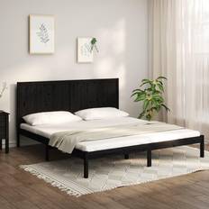 vidaXL black, 200 Solid Pine Bed Frame Bedstead Bed Sängram