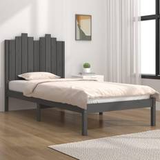vidaXL grey, 100 Solid Wood Pine Bed Frame Bedstead Bed Sängram