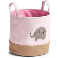 Zeller Present 14277 Aufbewahrungskorb 'Elefant', Polyester/Jute, rosa ca. Aufbewahrungskorb fürs Kinderzimmer