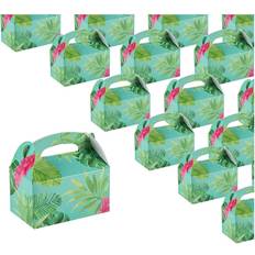 24 Pack Luau Tropical Themed Party Favor Boxes, Tropical Gift Box Set 6 x 3.3 x 3.6 In