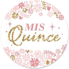 Mis Quince Anos Quinceanera Sweet 15 Birthday Party Circle Sticker Labels 24 Ct Pink