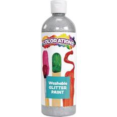Colorations Washable Glitter Paint Silver 16 oz