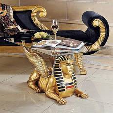 Design Toscano Golden Egyptian Sphinx Glass-Topped Sculptural Figurine