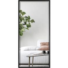 Mirrorize Beveled Vanity Black Long Frame Wall Mirror 16x35"