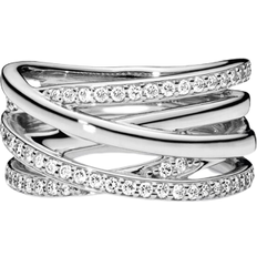 Rings on sale Pandora Sparkling & Polished Lines Ring - Silver/Transparent