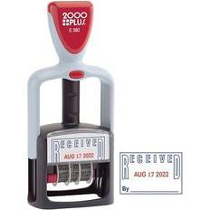 Blue Shipping, Packing & Mailing Supplies Cosco Two-Color Word Dater, 1 3/4 x 1, "Received" Self-Inking, Blue/Red
