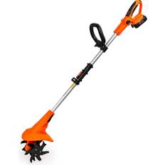 Ukoke 7.8 in. 20-Volt Electric Cordless Garden Tiller/Cultivator with 2.5 Ah Battery Plus Charger