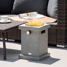OutSunny Fire Pits & Fire Baskets OutSunny Portable Propane Fire Pit Small Tabletop Fireplace