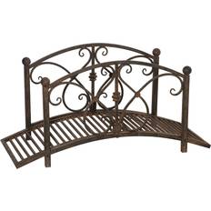 OutSunny Garden Decorations OutSunny 3.3FT Classic Garden Bridge with Railings Arc