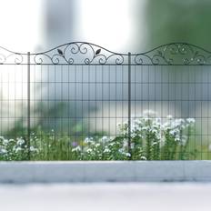 Fences OutSunny Garden Decorative Fence 4 Panels 44in Wire Border Edging