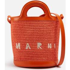 Orange Bucket Bags Marni Rattan Bucket Bag