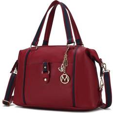 Weekend Bags MKF Collection Opal Lightweight Satchel Handbag Red Navy
