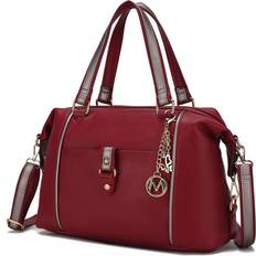 Weekend Bags MKF Collection Opal Lightweight Satchel Handbag Red Pewter
