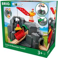 Holzspielzeug Spielzeugautos BRIO Crane & Mountain Tunnel 33889