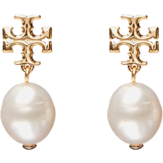 Women Earrings Tory Burch Kira Drop Earrings - Gold/Pearls
