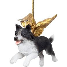 Design Toscano Honor The Pooch: Border Collie Holiday Dog Angel Ornament Figurine