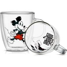 Dishwasher Safe Cups Joyjolt Disney Mickey Mouse Glitch 13.5 Borosilicate-Glass Double Cup 4
