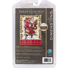 Dimensions Gold Petite Counted Cross Stitch Kit 5 X7 -Believe In Santa 18 Count