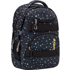 Wave Schulrucksack INFINITY Black and Yellow Dots