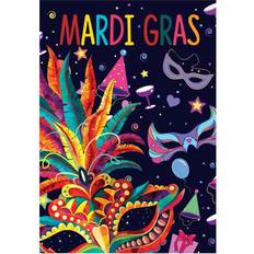 Garlands Northlight Seasonal Mardi Gras Feathers & Masks House Flag