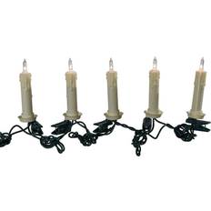 Green Candles & Accessories Kurt Adler S. 10-Light Clip-On White with Clear Bulbs Christmas Light Candle