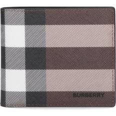 Burberry Vintage Check Logo Plaque Tri-fold Wallet in Brown