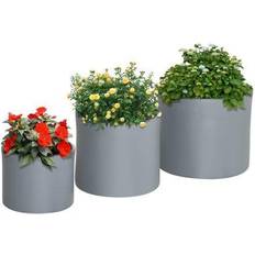 OutSunny Pots OutSunny 3-Pack Planter MgO Flower Pots with