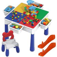 Wooden Blocks PicassoTiles Toy Building Sets Building Block Activity Center Table Set