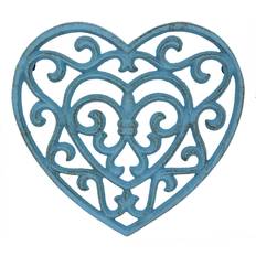 Stonebriar Collection Country Rustic Heat Denim Blue Heart Shaped Trivet