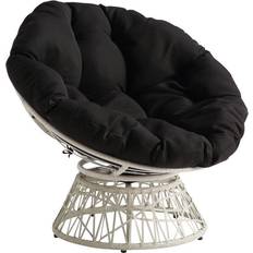 Papasan chair cushion Furniture Furnishings Wicker Papasan Cream Lounge Chair