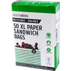 Green Plastic Bags & Foil Lunchskins Recyclable + Sealable XL w/Closure Plastic Bag & Foil