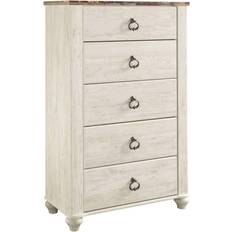 Black Chest of Drawers Ashley Willowton Beige/Black 31.7x53.9"