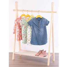 Kleiderhänger Solutions Solid Wood Pine Children's Clothing Rack with 1 Tier Home