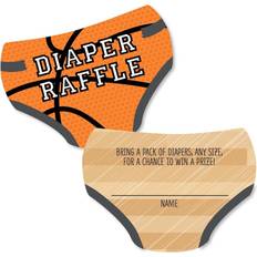 Cloth Diapers Nothin' but Net Basketball Baby Shower Diaper Raffle Game Set of 24 Orange
