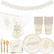 Baby care A New Adventure Begins Baby Shower Dinnerware Set 170 Pieces, Serves 24