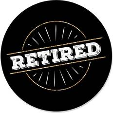 Happy Retirement Retirement Party Circle Sticker Labels 24 Count Black
